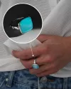 Каблучка срібна із блакитним Котячим оком