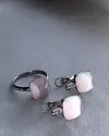 Каблучка срібна із рожевим Котячим оком