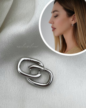 Сережки срібні прямокутні безкамінні 003083