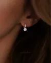 Серьги серебряные с цирконием бриллиантовой огранки 003804