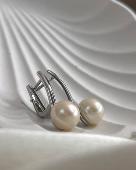 Сережки срібні із перлами