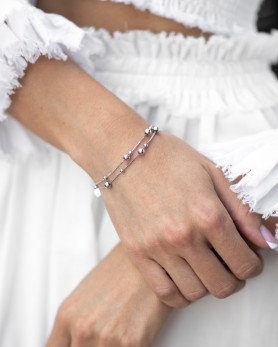 Браслет срібний Різні кульки