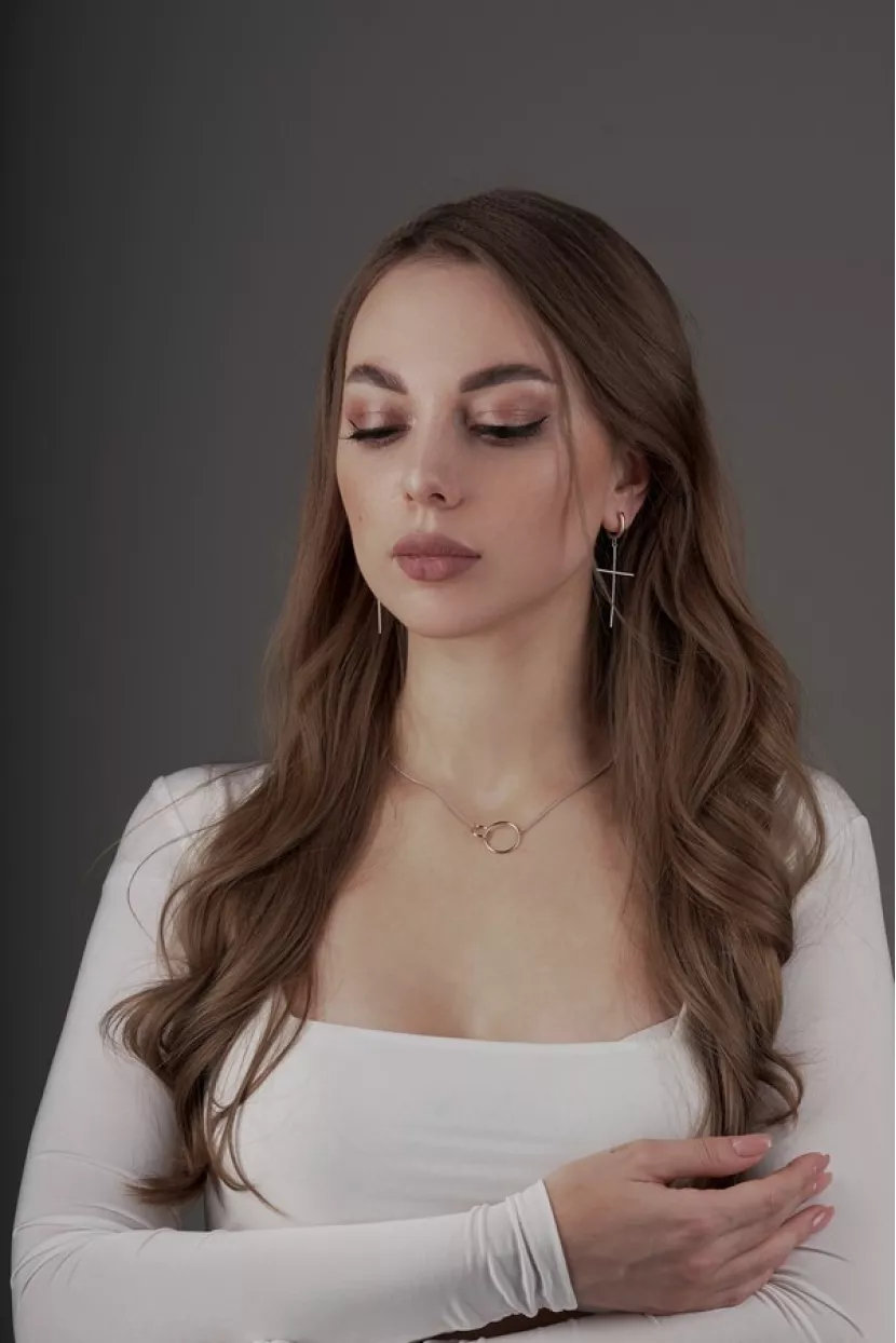 Сережки срібні з хрестиками 002944
