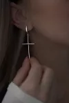 Сережки срібні з хрестиками 002944