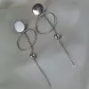 Серьги серебряные длинные Геометрия