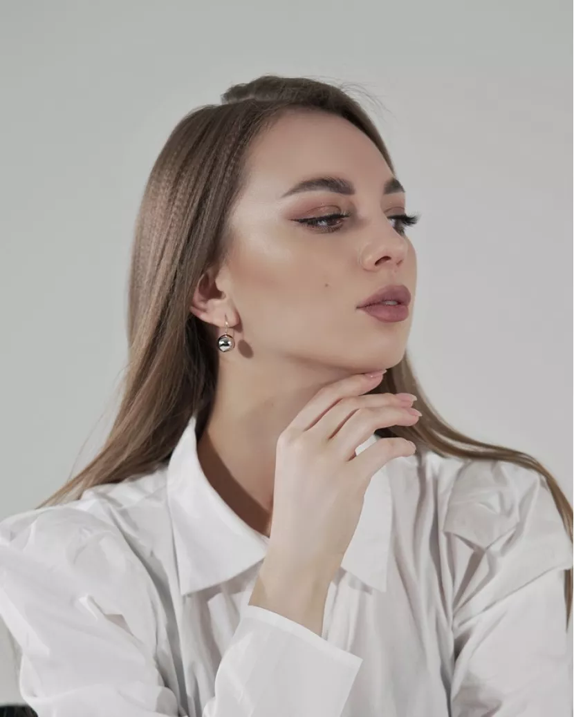 Серьги серебряные Сферы
