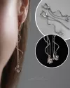 Серьги серебряные с цирконием бриллиантовой огранки 003736