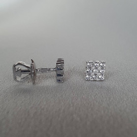 Сережки - пусети (гвоздики) срібні Сяючий квадрат