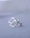 Серьги - джекеты серебряные Квадрат