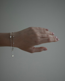 Браслет срібний з цирконієм діамантового огранювання