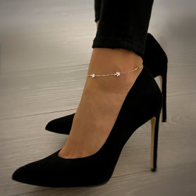 Браслет срібний на ніжку з зірочками