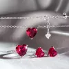 Каблучка срібна Червоне серце