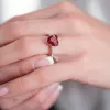 Каблучка срібна Червоне серце