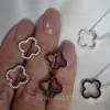 Сережки срібні Сяючий клевер 006557