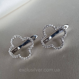 Сережки срібні Сяючий клевер 006557