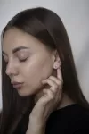 Сережки - пусети срібні Сяюче коло 003201
