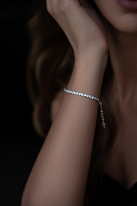 Браслет срібний з цирконієм діамантового огранювання 000282