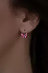 Серьги серебряные с эмалью Бабочки