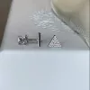 Серьги - джекеты серебряные Сияющие треугольники