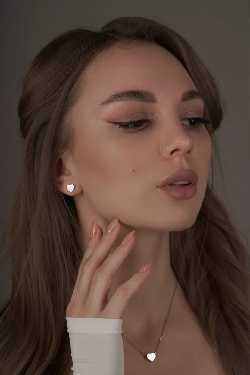 Срібне кольє з сердечком 925° 005029