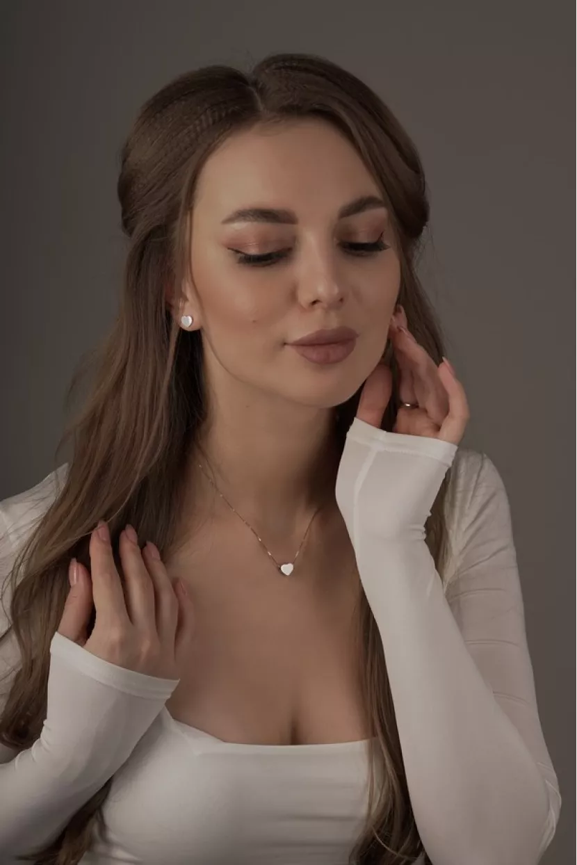 Срібне кольє з сердечком 925° 005029