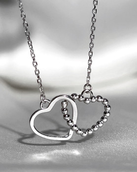 Срібне кольє Серця