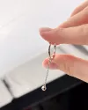 Каблучка срібна із кулькою на ланцюжку 000482