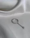 Каблучка срібна із кулькою на ланцюжку 000482