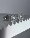 Серьги - пусеты (гвоздики) серебряные с цирконием бриллиантовой огранки 003186