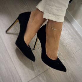 Браслет срібний на ніжку з камінчиком