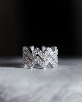 Сережка - кафа з цирконієм діамантового огранювання Корона