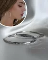 Сережки — кільця срібні з алмазною насічкою 6 см