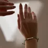Браслет срібний з жовто-блакитною шамбалою "Я вільна"
