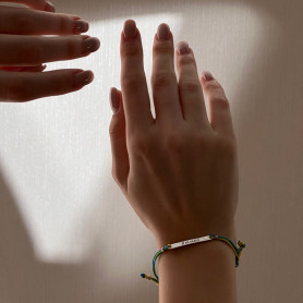 Браслет срібний з жовто-блакитною шамбалою "Я вільна"