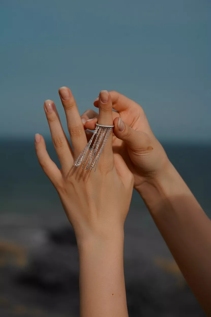 Кольцо серебряное Exclusilver 925 проба с цепочками