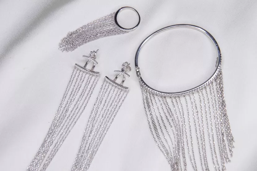 Кольцо серебряное Exclusilver 925 проба с цепочками
