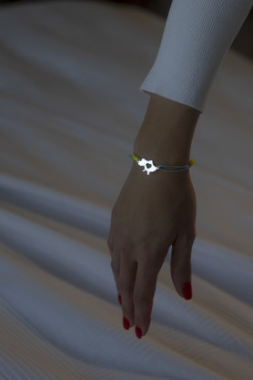 Браслет срібний із жовто-блакитною шамбалою Україна в серці