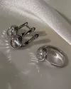 Серьги серебряныес цирконием бриллиантовой огранки 002870