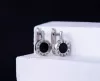 Серьги серебряные с черной эмалью Часики