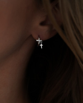 Сережки срібні з хрестиками 006370
