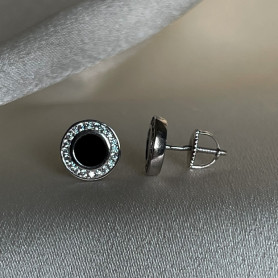 Срібні сережки з оніксом EXCLUSILVER 925 проби