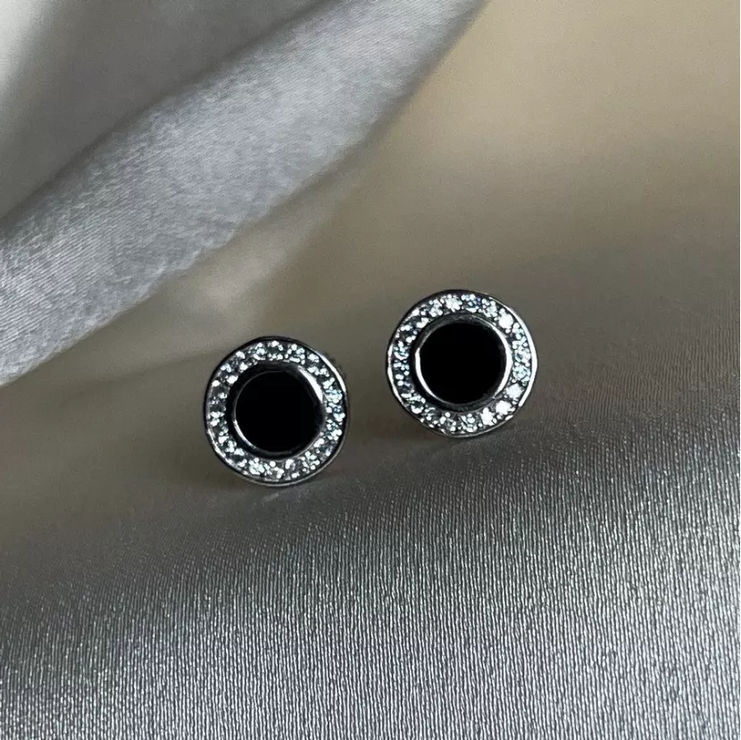 Срібні сережки з оніксом EXCLUSILVER 925 проби