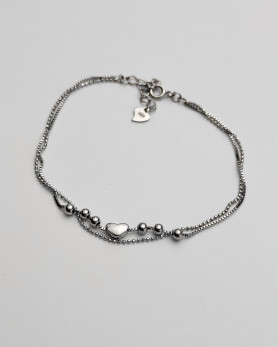 Браслет срібний з сердечком 000100