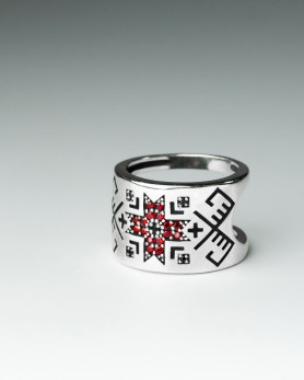 Каблучка срібна Вишиванка