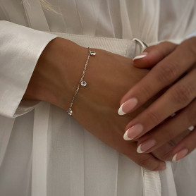 Браслет срібний з цирконієм 925°