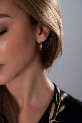 Сережки — кільця срібні у позолоті Колосок 006516