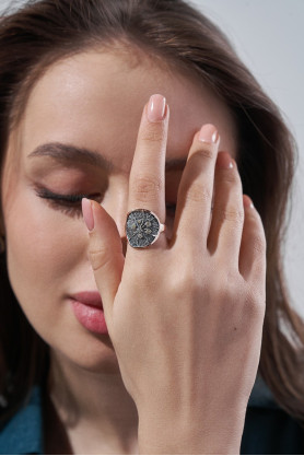 Каблучка срібна із золотою пластиною Лимон 006624