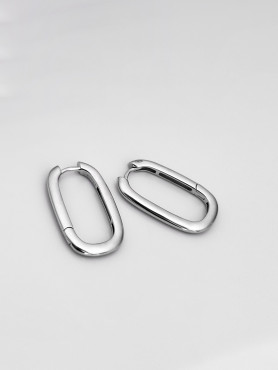 Сережки срібні прямокутні безкамінні 003082