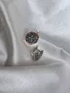 Сережки срібні із золотою пластиною Лимони 006622