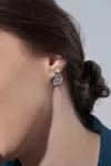 Сережки срібні із золотою пластиною Лимони 006622
